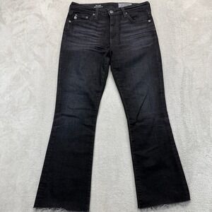 AG Adriano Goldschmied Jeans Womens 27R Jodi Crop Black Hi Rise Slim Flare Jeans